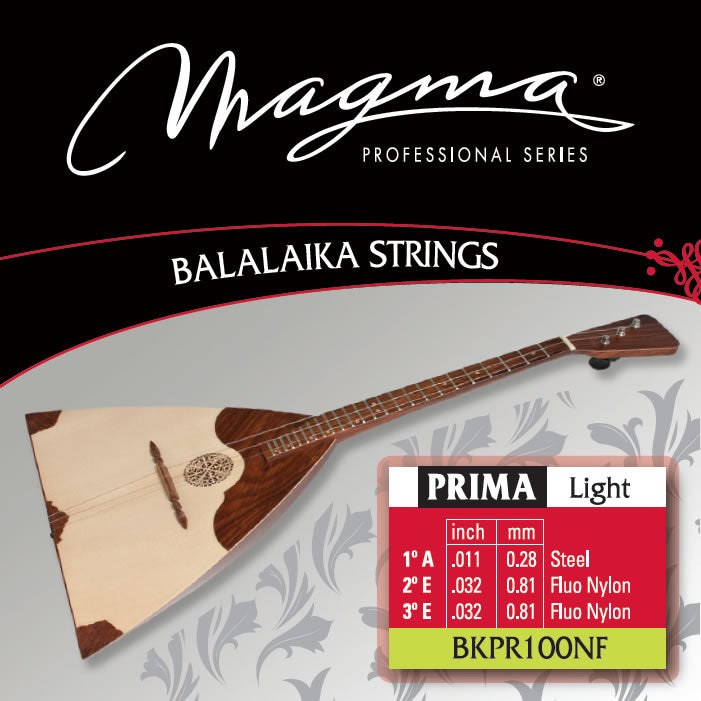 [BKPR100NF] Encordado Magma Balalaika Prima Light Acero - Nylon Fluorescente (BKPR100NF) 1 Set