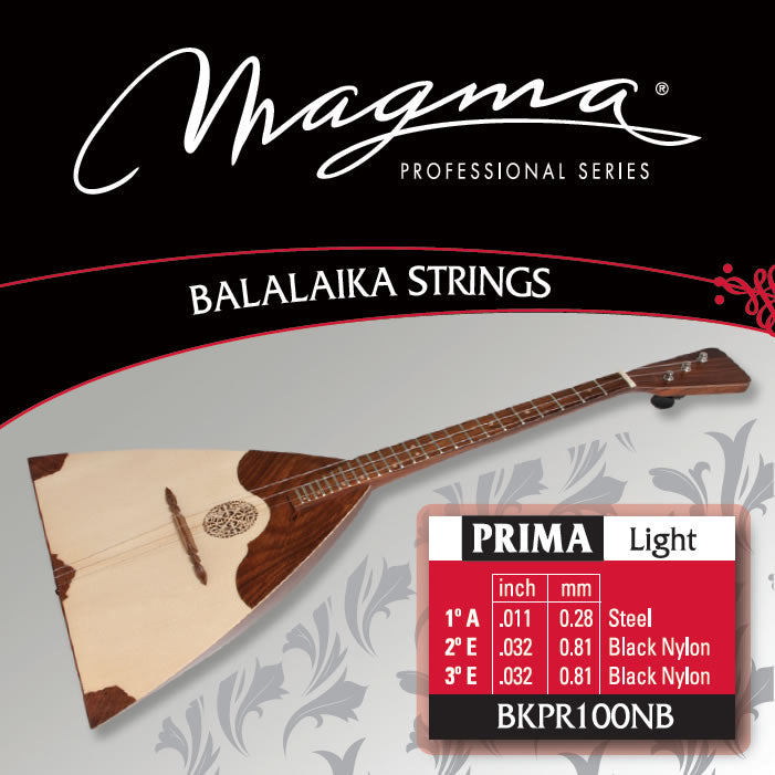 [BKPR100NB] Encordado Magma Balalaika Prima Light Acero - Nylon Negro (BKPR100NB) 1 Set