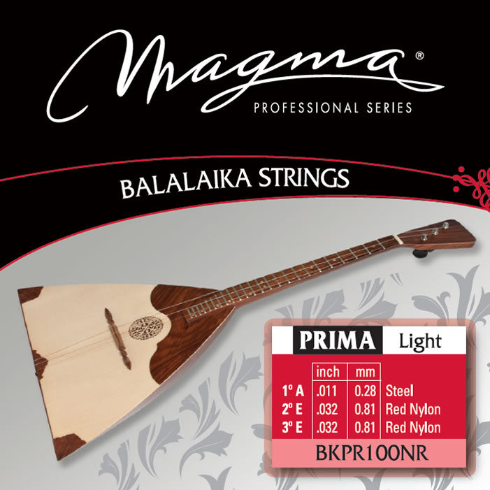 [BKPR100NR] Encordado Magma Balalaika Prima Light Acero - Nylon Rojo (BKPR100NR) 1 Set