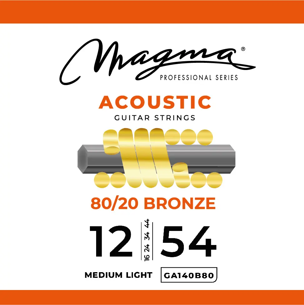 [GA140B80] Set Cuerdas Guit Acustica Magma - Medium Light Cuerdas Guit Acustica Bronce 80/20 Set .012" - .054" - 1 Set (GA140B80)
