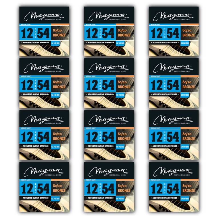 [GA140B80-12] Set Cuerdas Guit Acustica Magma - Medium Light Cuerdas Guit Acustica Bronce 80/20 Set .012" - .054" - 12 Set (GA140B80-12)