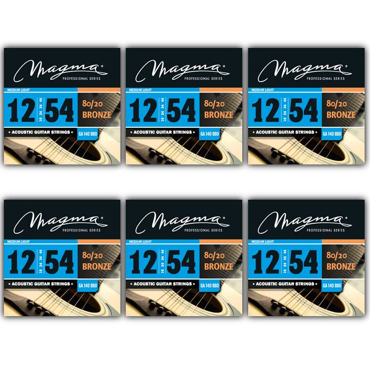 [GA140B80-6] Set Cuerdas Guit Acustica Magma - Medium Light Cuerdas Guit Acustica Bronce 80/20 Set .012" - .054" - 6 Set (GA140B80-6)