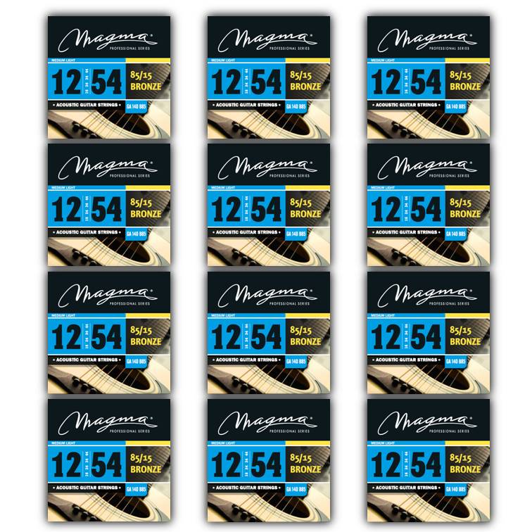 [GA140B85-12] Set Cuerdas Guit Acustica Magma - Medium Light Cuerdas Guit Acustica Bronce 85/15 Set .012" - .054" - 12 Set (GA140B85-12)
