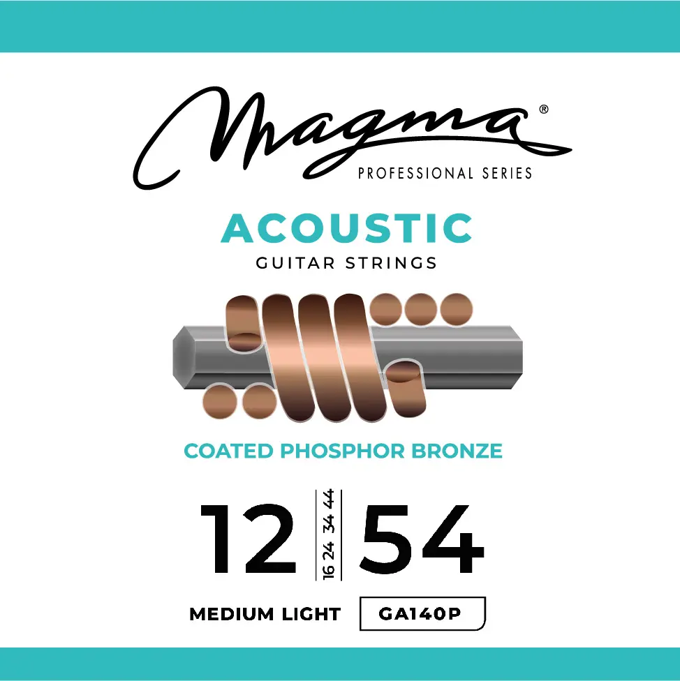 [GA140P] Set Cuerdas Guit Acustica Magma - Medium Light Cuerdas Guit Acustica COATED Phosphor Bronze Set .012" - .054" - 1 Set (GA140P)