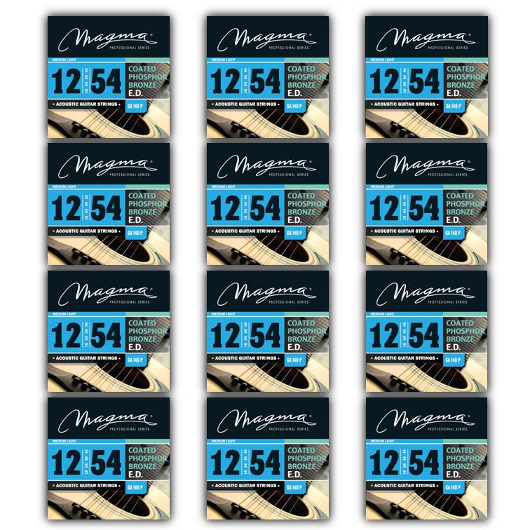 [GA140P-12] Set Cuerdas Guit Acustica Magma - Medium Light Cuerdas Guit Acustica COATED Phosphor Bronze Set .012" - .054" - 12 Set (GA140P-12)