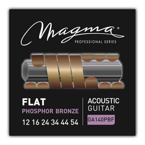[GA140PBF] Set Cuerdas Guit Acustica Magma - Medium Light Cuerdas Guit Acustica FLAT Phosphor Bronze Set .012" - .054" - 1 Set (GA140PBF)