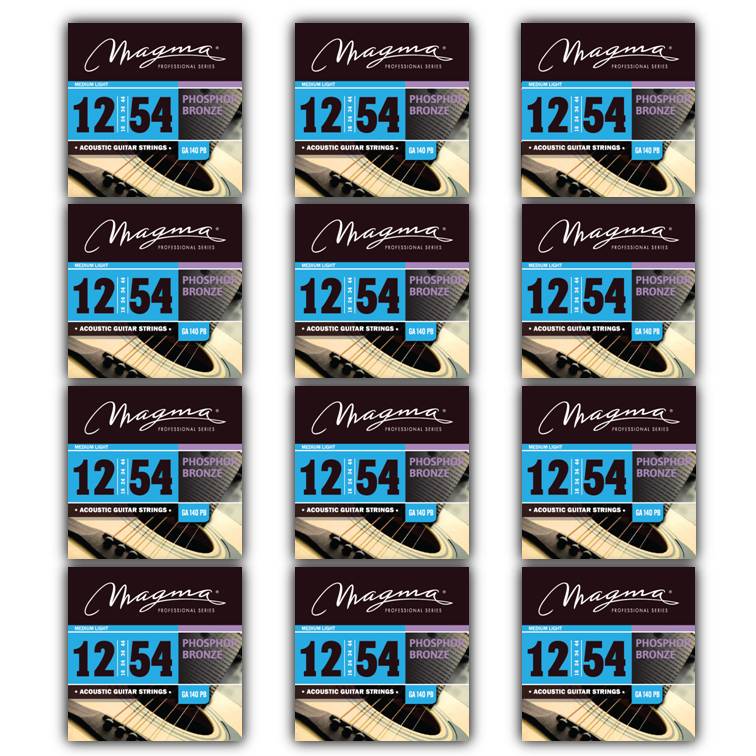 [GA140PB-12] Set Cuerdas Guit Acustica Magma - Medium Light Cuerdas Guit Acustica Phosphor Bronze Set .012" - .054" - 12 Set (GA140PB-12)