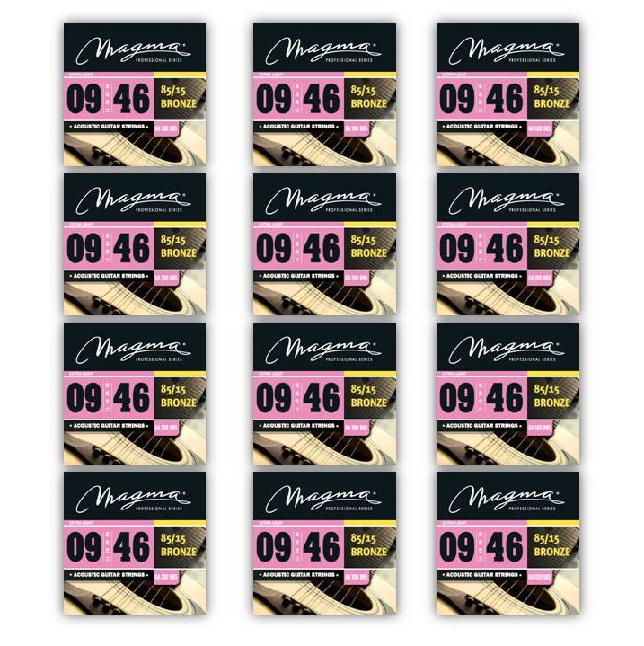 [GA100B85-12] Set Cuerdas Guit Acustica Magma - Ultra Light Cuerdas Guit Acustica Bronce 85/15 Set .009" - .046" - 12 Set (GA100B85-12)