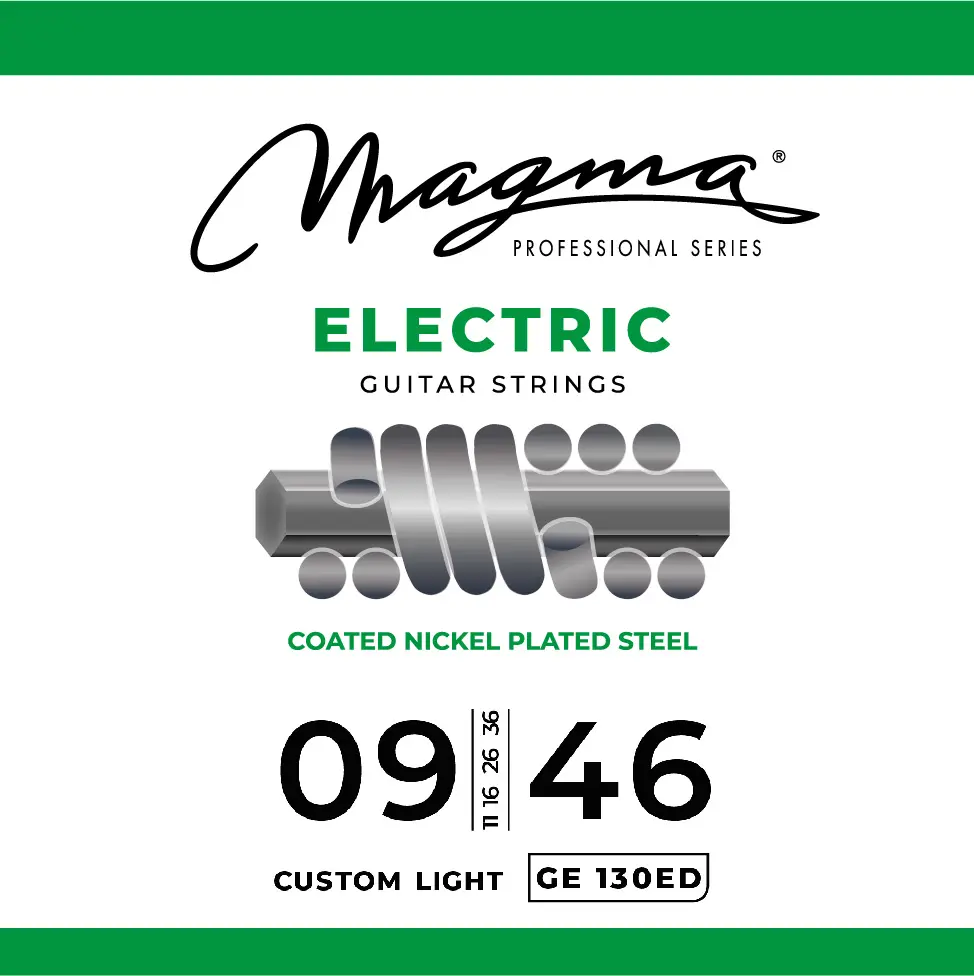 [GE130ED] Set Cuerdas Guit Electrica Magma - Custom Light COATED Nickel P/Steel Guit Electrica Set .009" - .046" - (GE130ED) - 1 Set